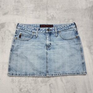 Vintage Mudd Skirt Women 11 Juniors Blue Denim Mini 5 Pocket Low Rise Casual Y2K